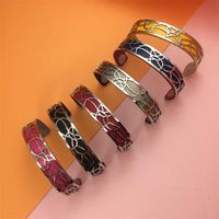 Cremo Love Cuff Bracelets Stainless Steel 14mm Flower Bangles Manchette Femme Interchangeable Reversible Leather Band Pulseiras 220121