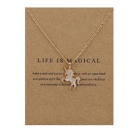 Unicorn Pendant Necklaces for Women Men Gold Silver Colors Animal Pendants Necklace With Gift Card Fashion Jewelry