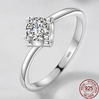 Vintage 925 Sterling prata casamento anel de noivado cz zircon aniversário anel para mulheres anel de moda xr408