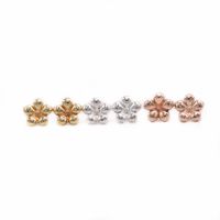 Mode Blumen Stud Ohrringe vertraglich 5 Blütenblatt Stil Ohrnägel Gold Silber Rose Drei Farbe Geeignet für Frauen