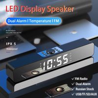 LED TV Sound Bar Alarm Clock AUX USB Wired Wireless Bluetoot...