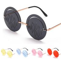 Fashion Women & Men Rimless Sunglasses Flame Design Sun Glas...