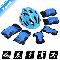 Kids Safety Helmet Knee Elbow Pads Wrist Guards Set Adjustable Outdoor Sports Protective Gear For Skate Scooter Cycling &