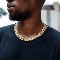 Iced 18k ut kedja hip hop smycken halsband armband guld silver miami kubanska länk kedjor halsband för mens present
