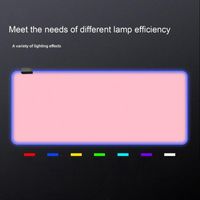 마우스 패드 손목은 다채로운 빛나는 RGB 조명 효과 큰 크기 안티 슬립 컴퓨터 키보드 LED 패드 매트 PC 용