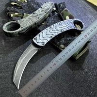 1pcs Auto Tactical Karambit Claw Knife 440C Black Stone Wash...