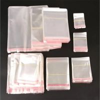 100pcs lot Plastic Self Adhesive Bag Transparent OPP Bags Resealable Packing for Jewelry Candies Cookies Clothes Gift Pouch