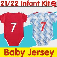Kit Infantil 21/22 # 25 Sancho Home Soccer Jersey # 10 Rashford # 18 B.fernandes Baby Soccer Shirt Fora de Futebol Uniformes # 6 Pogba # 11 Greenwood 2021 2022