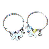 Japan and South Korea Color Rope Weaving Can Be Pulled Yugui Dog Charm Bracelets Ins Style Small Fresh To Send Friends Bracelet Wholesale