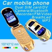Nieuwe Hoge Kwaliteit Ontgrendeld Mode Dual Sim Card Phones Cartoon Flip Mobilephone Super Design Autosleutel mobiele telefoon mobiele telefoon met LED-licht