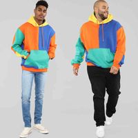 Autumn and Winter New Multi Color Patchwork Loose Men' s...
