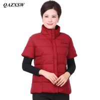 Qazxsw Plus Size XL-5XL 2020 Spring New Women Abrigos casuales para el chaleco de otoño Ladies Cuello Sólido Sin mangas Outerwear Outerwear YX8818