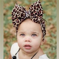 Barn huvudband Tie-färgad leopard tryckt stort båge hårband spädbarn hårband elastiska breda huvudband baby tjejer pojkar huvudbonader e120410