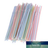 100 Pack Disposable Flexible Plastic Straws Bar Tools Stripe...