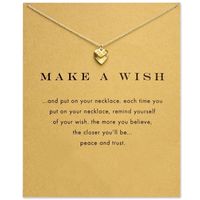 Geometrische Liebe Herz Choker Halsketten mit Wunschkarte Gold Silber Anhänger Halskette Für Mode Frauen Schmuck machen einen Wunsch