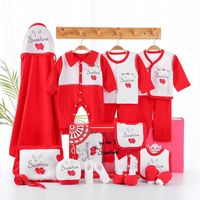 high quality Red baby clothes newborn gift box pure cotton spring and autumn rat year just born full moon set products