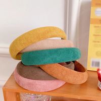 Fashion Thick Headband Hair Bands Women Sweet Candy Color Hair Hoop Vintage Flannel Wide Hairbands Hair Accessories
