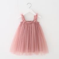 18 Colors INS Baby Girls Tutu Dress Kids Summer Sling Gauze Skirt Party Elegant Agaric Lace Rainbow