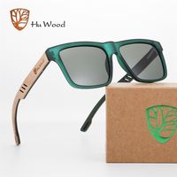 Hu Wood High Quality Square Sunglasses Men Polarized UV400 Fashion Sunglass Mirror Sport sun glasses Driving 220114