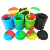 11mL Jar Food Grade Silicone Oil Barrel Container Jars Dab Wax Rubber Drum Shape Silicon Dry Herb Dabber Box284o