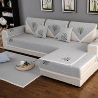 Stuhlabdeckungen L-förmige Sofababdeckung Anti-Skid-Slipcover Leinen rutschfeste dekorativ für Wohnzimmer Couch Protector