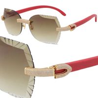 Gafas de sol sin borde sin borde de buena calidad diseñador de madera para hombres gafas para mujeres UV400 cuadrados