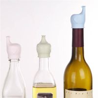 Arts and Crafts wine pourer stopper silicone creative elephant design non-toxic bottle cap decanter wine pouring tool kitchen 100pcs