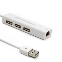 HUB USB 2.0 a RJ45 LAN Scheda di rete 10/100 Mbps Adattatore Ethernet e per Mac IOS Laptop PC Windows