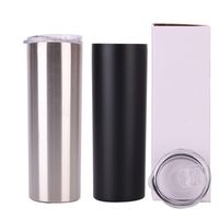 20oz Skinny Tumblers Sublimation Blanks Tumbler Stainless Steel Coffee Mugs Beer Classic Cup With Lid straws Shipped Via Ocean Freight