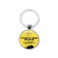 Twenty One Pilots Alloy Keychain Pop Rock Band High Quality Glass Cabochon Pendant Keyring Chains Trendy Fans Gifts