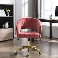 US-Aktien Hengming Home Office-Möbel Computer Schreibtischstuhl, Samt ACCENT Sessel, einstellbarer Swivel-Task-Hocker mit Gold-Plattierungsgrund A23