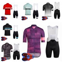 Rapha Team Men's Bike Bike Cycling Jersey Mangas cortas Camisas 9D Gel Pad Bib Shorts Kit Road Racing Bicycle Outfits Uniform S120707