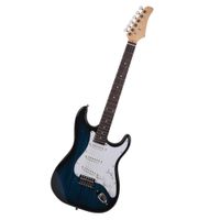 Glarry GST Rosewood Fingerboard Elettrico Guitar Guitar Bank Tracolla Pick Blue Whammy Bar Cinturno cavo strumento blu