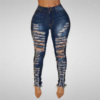 Женские джинсы парня с высокой талией отверстия рваные тощие джинсовые растяжки стройные брюки джинсы джинсы карандашные брюки для женщин E231