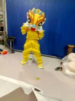 Hot High Quality Real Pictures Chinese Lion Dance Mascot Kostym Gratis frakt