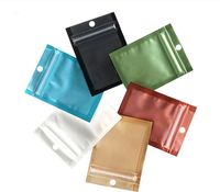 Colored Aluminum Foil bag zipper pouch Clear Front with colored Back plastic packing bag gold blue black