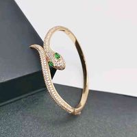 Mode-sieraden Groene Oog Geometrische Snake Armband Micro Zirkonium Ring Sieraden