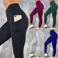 Yoga Pants Fitness Leggings High Waist Sports Pant With Side Phone Pocket Workout Legging Running Tight Push Up Women Sexy Peach Buttock