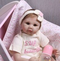 Nyfödd mjukt silikon återfödd dockor 55cm falskt barn för barn gåva sovande docka leksak