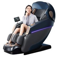 Große Fläche Kohlefaser Heißkompresse Smart Zero Gravity Home Luxury Touch Screen Control Massage Stuhl Elastische Knete