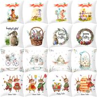 83 Designs Easter Pillow Case Rabbit Egg Pillow Cover 45*45c...
