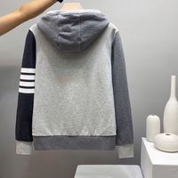 Män och kvinnor Unisex Browne Höst och vinter Ny TB Cotton Stitching Four-Bar Hooded Drawstring Sweater Casual Hoodies Thom 2020