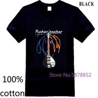 Erkek T-Shirt John Lennon Rickenbacke Gitar erkek Siyah: Baskı Harfleri Erkekler T Gömlek T-shirt Tops Tees 100% Pamuk Man1