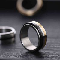 Anxiety Fidget Rings Stainless Steel Spinning Spinner Ring for Men Women Rotatable Casual Male Jewelry