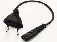 Cable del adaptador de alimentación de la cámara, la ronda europea 2pin masculina enchufe a IEC 60320 C7 cable de enchufe para cámara digital / 4pcs