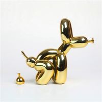 Venda Jeff Koons Balão Cão Estátua Resina Animal Escultura Casa Decoração Escritório Escritório Decoração Preto ouro 211229