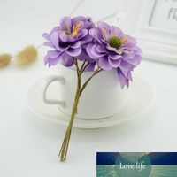 30 unids de seda barato flores artificiales para el hogar de la boda del hogar Decora DIY DIY Caja de regalo de bricolaje Cherry Blossom Falso Flower Simulación