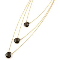 Pendant Necklaces MELIHE Multilayer Brown Natural Stone Necklace Women 2021 Long Crystal Pendants Gold Color Jewelry SNE1600831