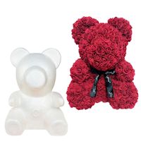 Artificial Flowers Foam Teddy Bear of Roses Mold DIY Gifts Polystyrene Styrofoam Wedding Valentine's Day Presentn 20220112 Q2
