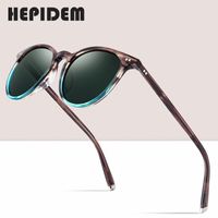 Hepidem Pollarized Sunglasses Classical Marca Designer Gregory Peck Vintage Homens Mulheres Redonda Sun Óculos 100% UV400 5288 9122 Q1126